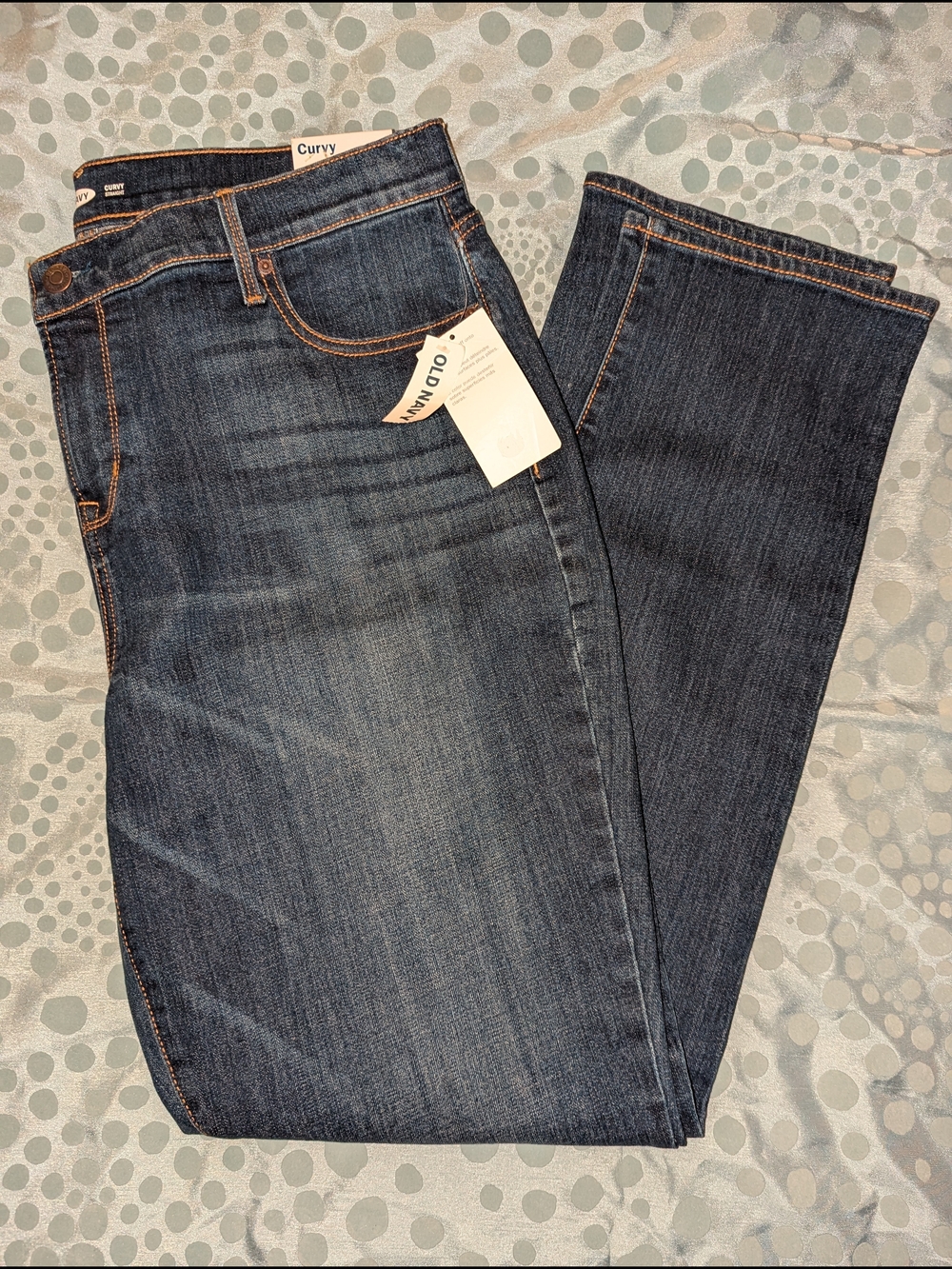 Old Navy Curvy Straight Leg Jeans - Dark Blue Denim Women's Plus Size 14